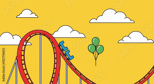 Roller Coaster Fun at Amusement Park