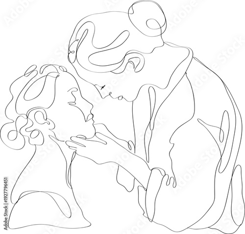 Sculptor’s hands smoothing bust. Woman gently touching face of classical female bust in soft natural light for serene and emotional sculpture appreciation