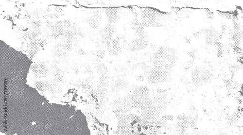 Grey halftone texture overlay with scattered dots and irregular shapes background grunge abstract distressed