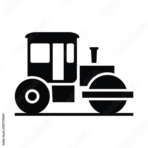 Vector of a road roller construction machinery