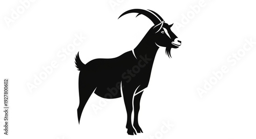 Black Silhouette of Standing Goat.