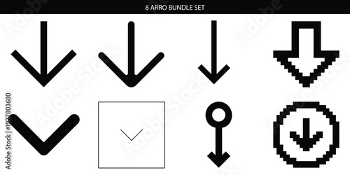 8 Arrow icons bundle set