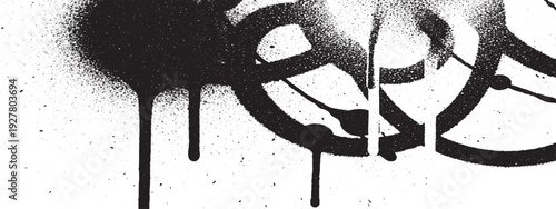 Graffiti spray paint drips on a white background.