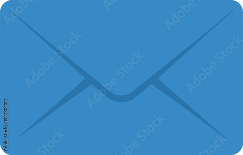 Closed blue envelope with a subtle embossed seam on a white background Keywords: envelope, closed, mail