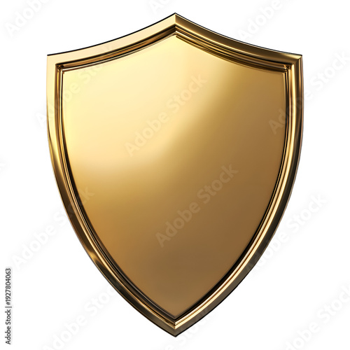 A beautifully crafted golden shield with intricate detailing and a rich, reflective surface