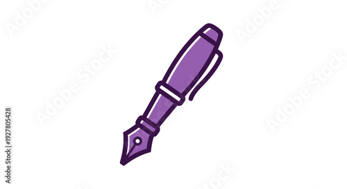 Purple Fountain Pen Nib Writing Instrument.