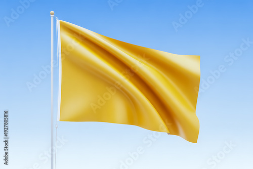 Golden Flag Waving Sky Mockup