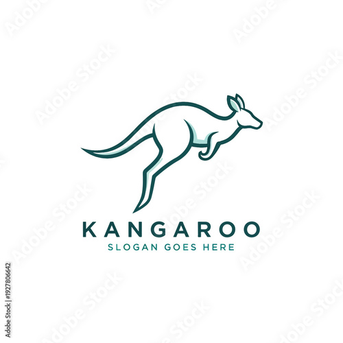 Dynamic jumping kangaroo vector illustration capturing Australian wildlife in swift motion