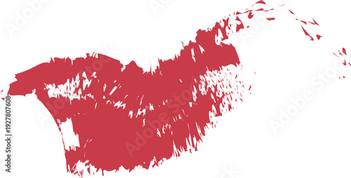 A pixelated red map of norway on a white background