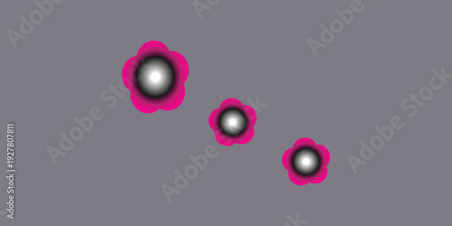 Three vibrant pink and purple cosmic entities floating in space