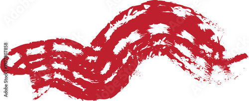 Abstract red brushstroke art on white background