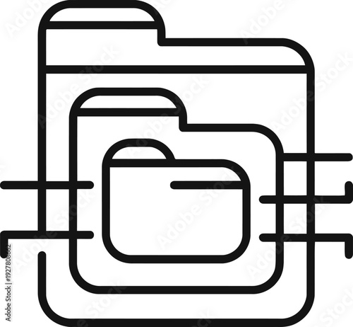 Stacked folders icon with a broken outline indicating file corruption or damage