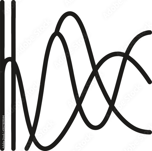 Abstract signature with intersecting lines and curves creating a dynamic visual effect