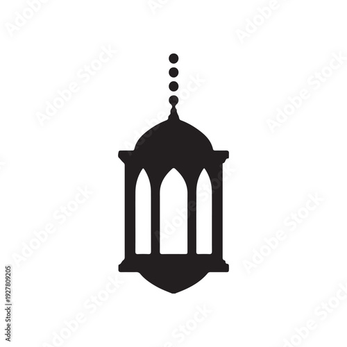 Globular Ribbed Oriental Lantern Silhouette with Decorative Tiered Base