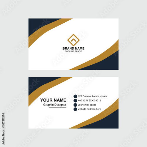Luxury Gold and Navy Business Card Design Template