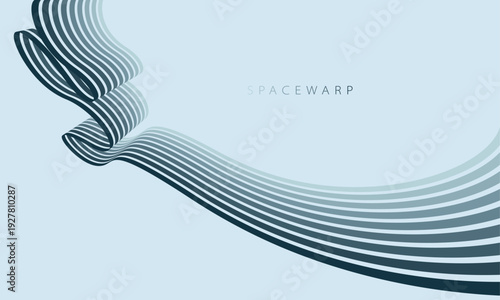 Mist oblivion theme vector abstract background with 3D lines in perspective, dystopian gloomy graphic design wallpaper with curve stripes.
