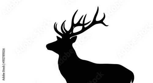 Deer Silhouette with Antlers Profile.
