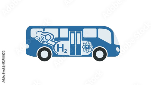 Innovative hydrogen fuel cell bus illustration promoting clean transportation solutions