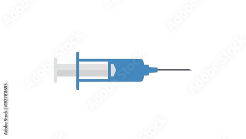 Medical Syringe Icon Illustration Depicting Vaccination or Injection Process