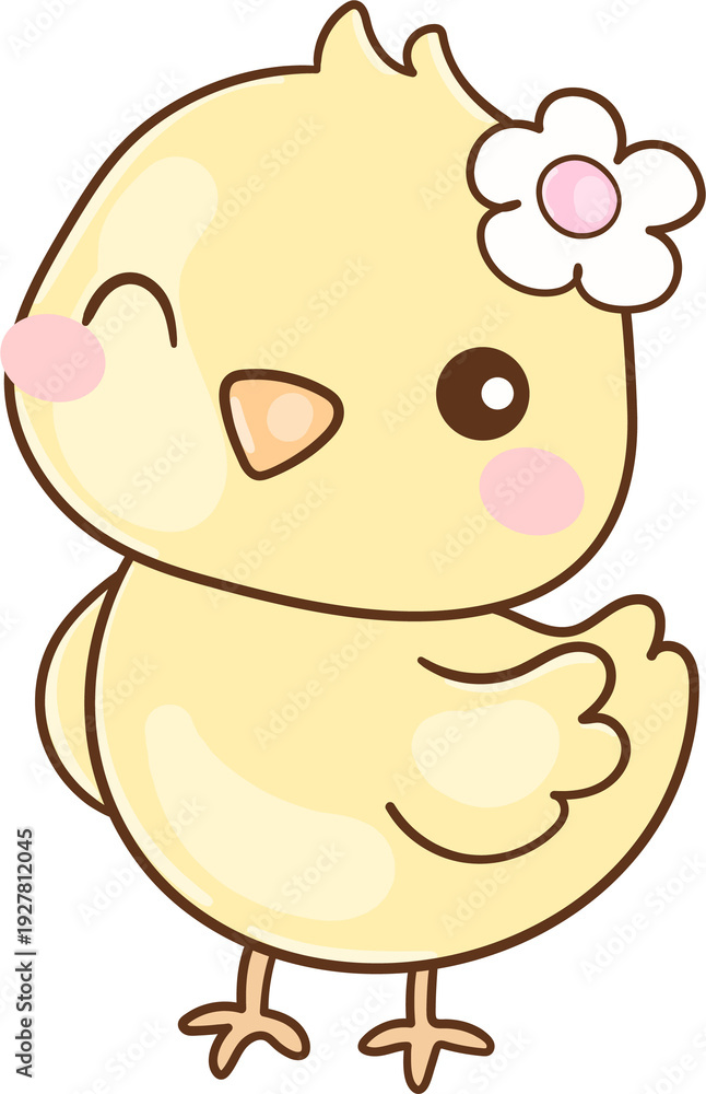 Obraz premium Cute chick illustration Easter spring season Classroom decor
