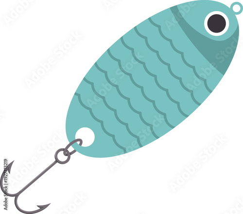 Angling lure. Aquatic fishing metal equipment icon