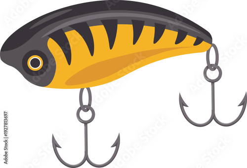 Fishing bait with double hook. Professional angler equipment