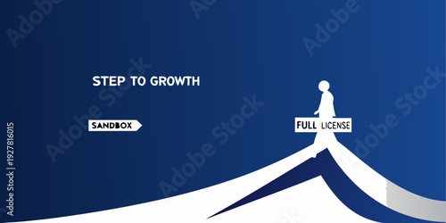 A person climbing an upward trending path towards growth and success