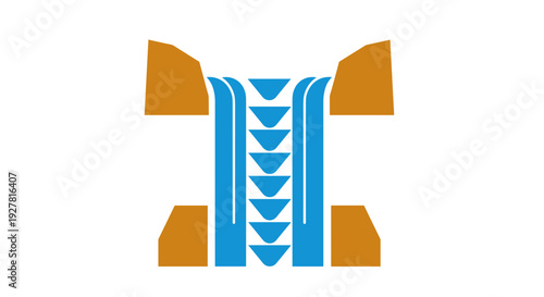Blue Ladder Icon with Brown Accents.