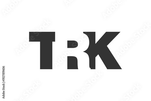 TRK logo design. Initial letter T R K bold font style for tech startups, consulting, corporate branding. Creative company name, headlines typography identity, trendy logotype.