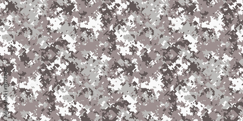 Abstract digital camouflage pattern in shades of gray and white.  Perfect for backgrounds, textiles, or fashion design projects.