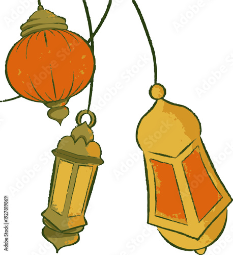 Traditional Eid Lanterns Hanging Decor.