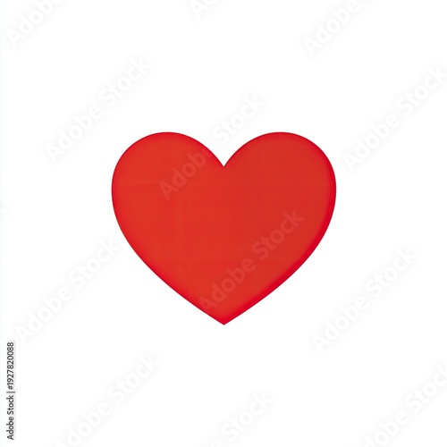 Free Download A stylized, vibrant red heart shape against a clean white background, conveying affection - GFXLoad