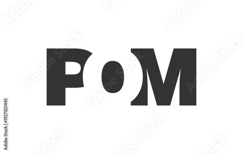 POM logo design. Initial letter P O M bold font style for tech startups, consulting, corporate branding. Creative company name, headlines typography identity, trendy logotype.
