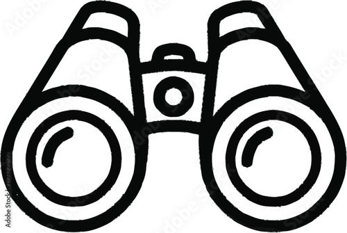Binoculars icon on transparent background vector graphic illustration simple black outline design for search