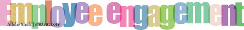 Employee engagement colorful word art on transparent background vector