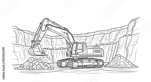 Excavator Machine Heavy Equipment Construction.