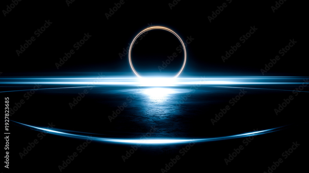 Fototapeta premium 光のリングと輝く光線