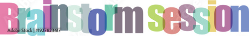 Brainstorm session abstract colorful letters on transparent background vector