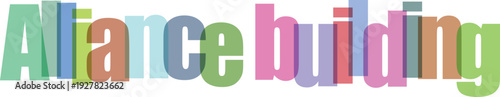 Alliance building abstract colorful letters on transparent background