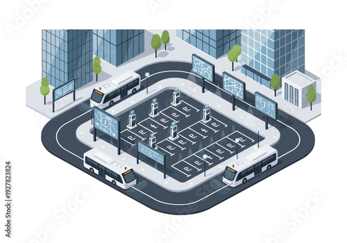 Intelligent electric vehicle charging station with autonomous shuttles in a futuristic smart city