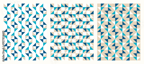 Wallpaper Mural Teal and golden, color tessellation set, bundle of modern seamless vector patterns. Neutral retro colors. Repeatable design for fabric collection, wallpapers, Torontodigital.ca