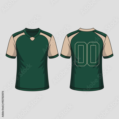 Green and Beige Sports Jersey Template with Number 00