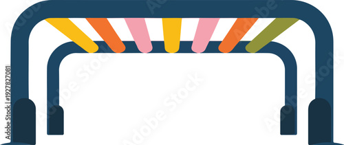 A minimalist illustration of a bike rack in a flat design style.