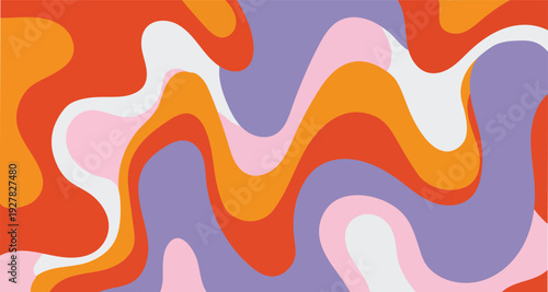Vibrant colorful wavy pattern with red, orange, pink, and purple hues