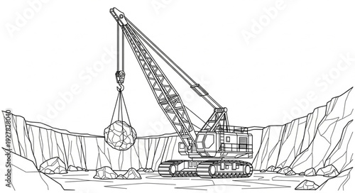 Excavator Machinery Heavy Equipment Crane.