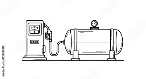 Gas Pump Filling Storage Tank.