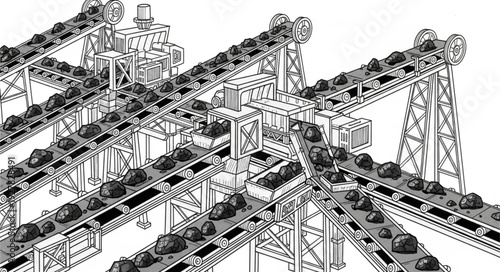 Futuristic City Infrastructure Illustration.