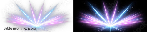 Photography Holographic neon light flare with glowing laser rays, abstract colorful cosmic b
