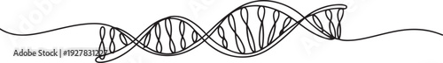 National Science Day. Continuous one line drawing of DNA. Can used for logo, emblem, slide show and banner. one line Icon drawing