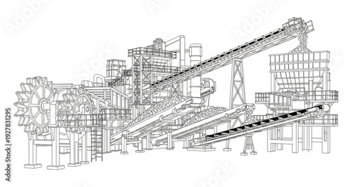 Industrial Construction Site with Crane.
